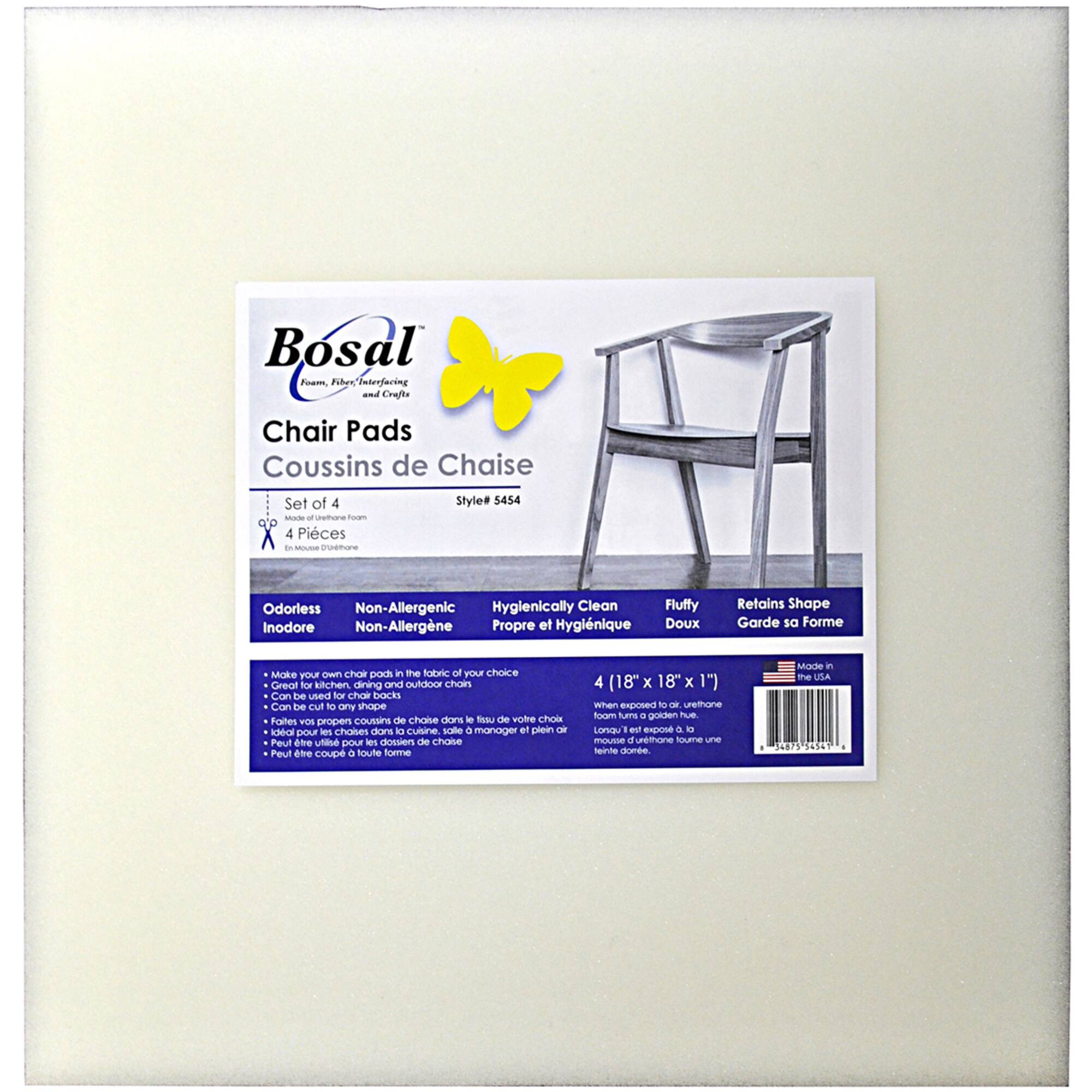 Bosal Foam Square Chair Pad, 18" x 18" x 1"